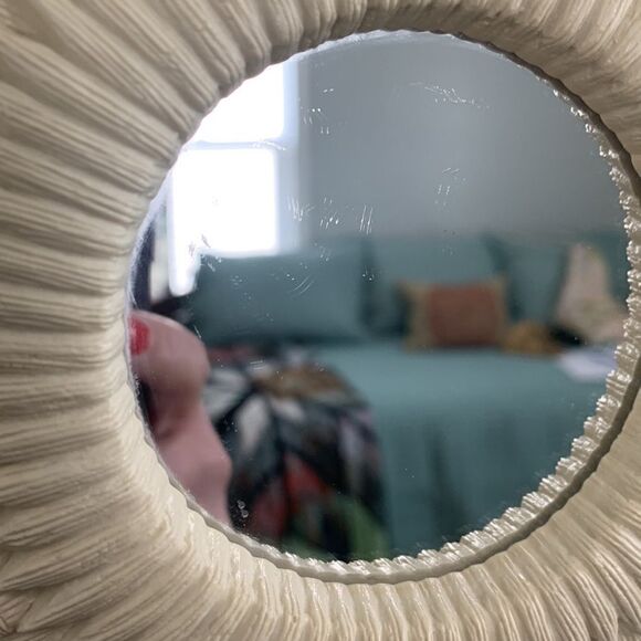 Vintage Small Ornate Plastic Octagonal Accent Mirror - Picture 4 of 16